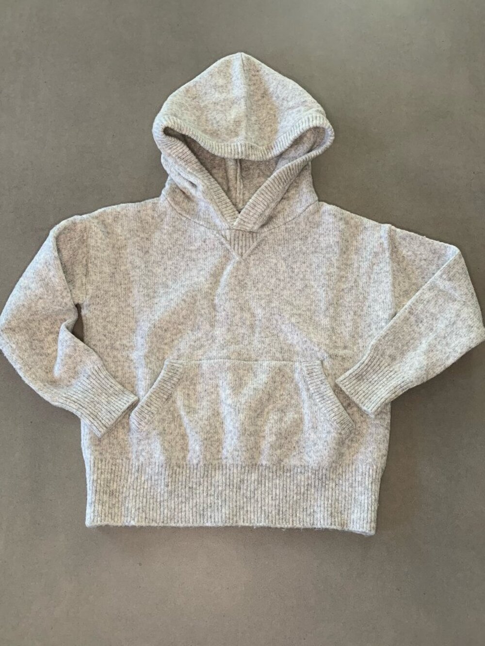 Gap Kids Light Gray Soft Knit Hooded Sweater XS